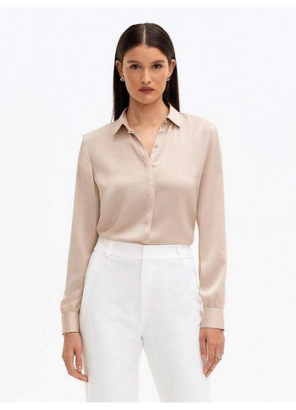 Camisa Manga Longa Nude Rosê Alicia