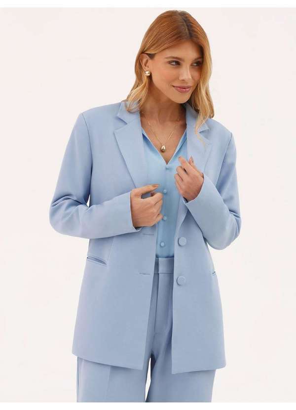 Blazer Alfaiataria Intermediário Azul Claro Jianna