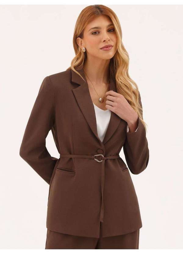 Blazer Alfaiataria Intermediário Marrom Cindy