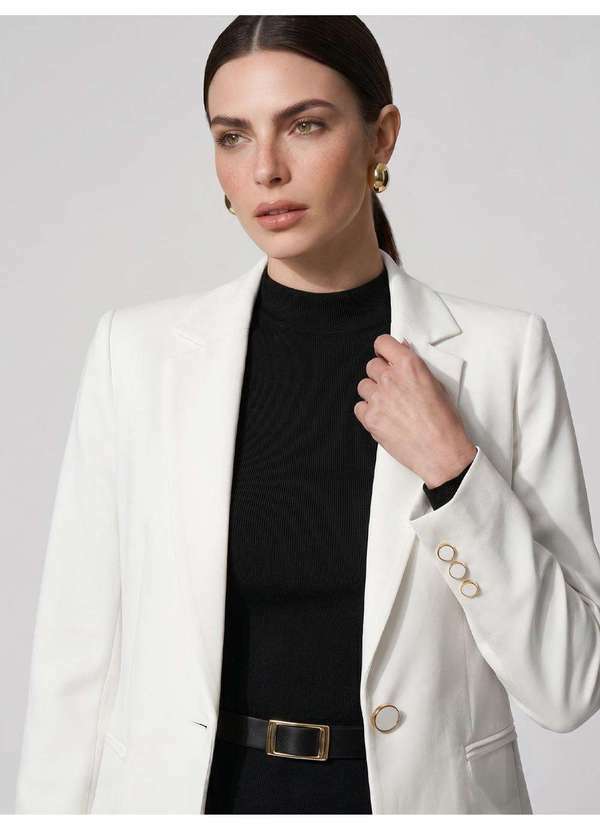 Blazer de Alfaiataria Alongado Off White Liana