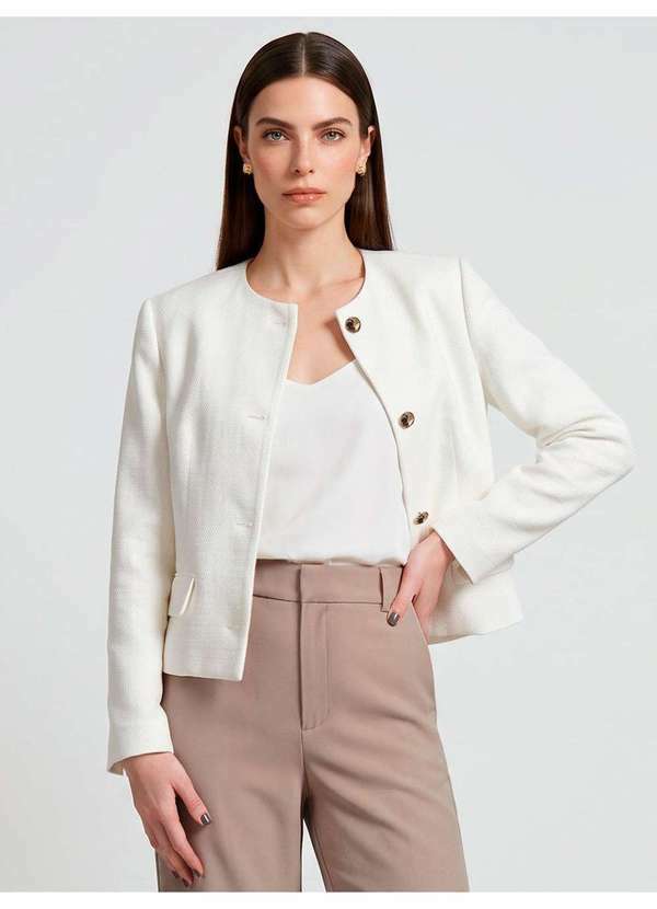 Casaqueto Alfaiataria Manga Longa Off White Mayana