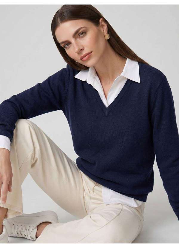 Suéter Camisa Marinho Evalise