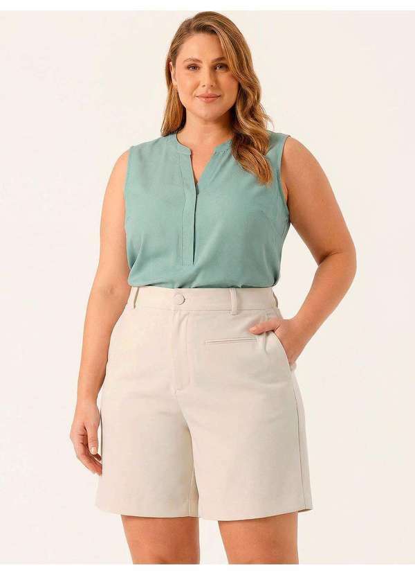 Bermuda de Alfaiataria Premium Plus Size Aveia Clecia