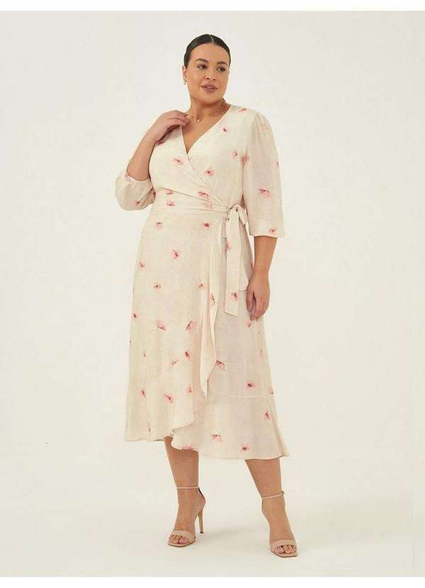 Vestido Midi Estampada Floral Tata Baunilha