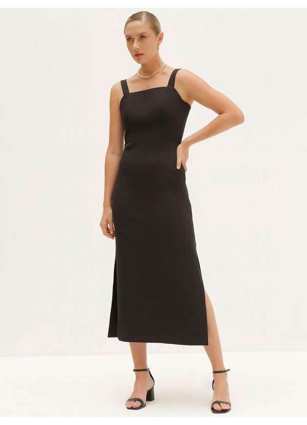 Vestido Tubinho Longuete Preto Rosilda