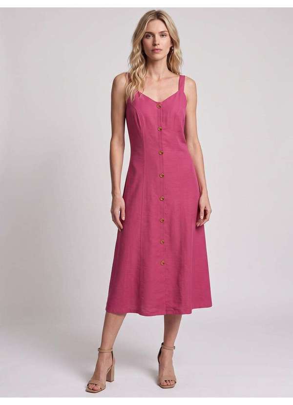 Vestido Maxi Longuete Decote Princesa Terracota Cauana