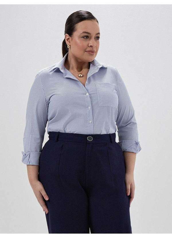 Vista 2 Camisa Oversized Listrada Plus Size Alessia Principessa Principessa