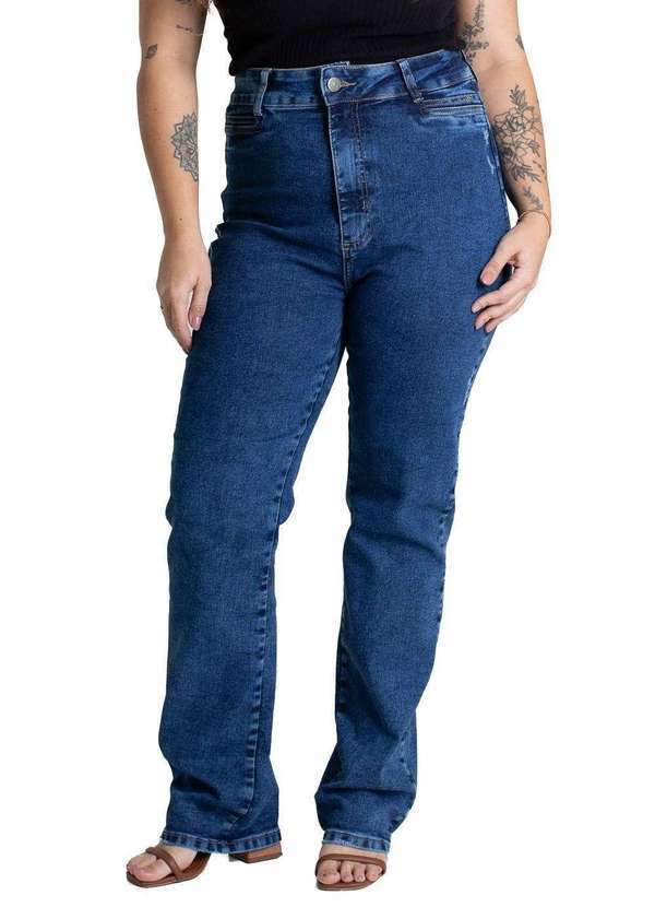 Vista 2 Calça Jeans Sawary Plus Size Reta - 280938 Azul Sawary