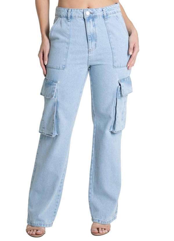 Vista 2 Calça Jeans Sawary Reta Petit - 280097 Azul Sawary