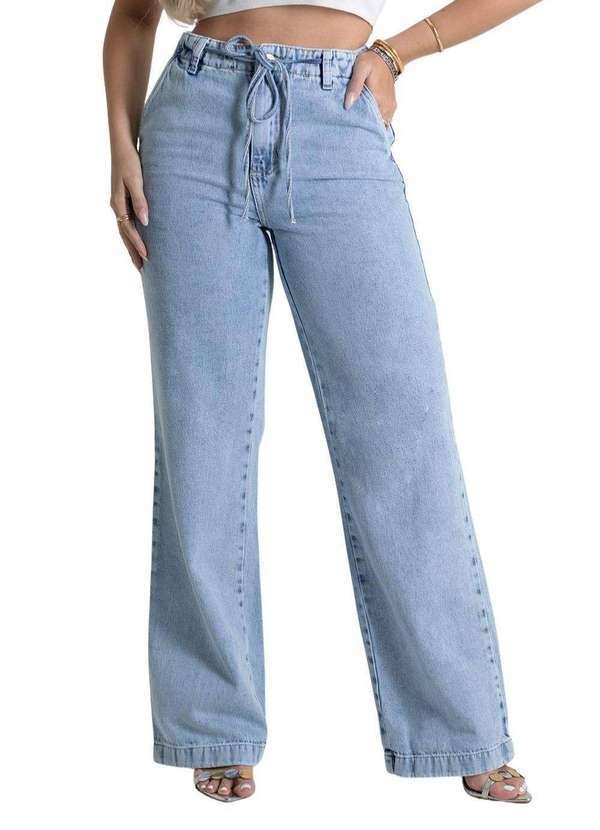 Vista 2 Calça Jeans Sawary Wide Leg - 279846 Azul Sawary