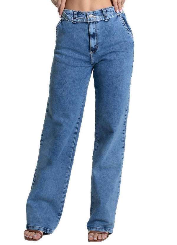 Vista 2 Calça Jeans Sawary Wide Leg - 280779 Azul Sawary