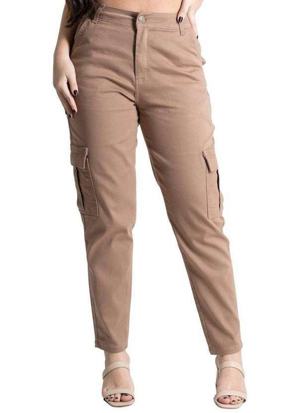 Calça Sarja Sawary Mom Bege