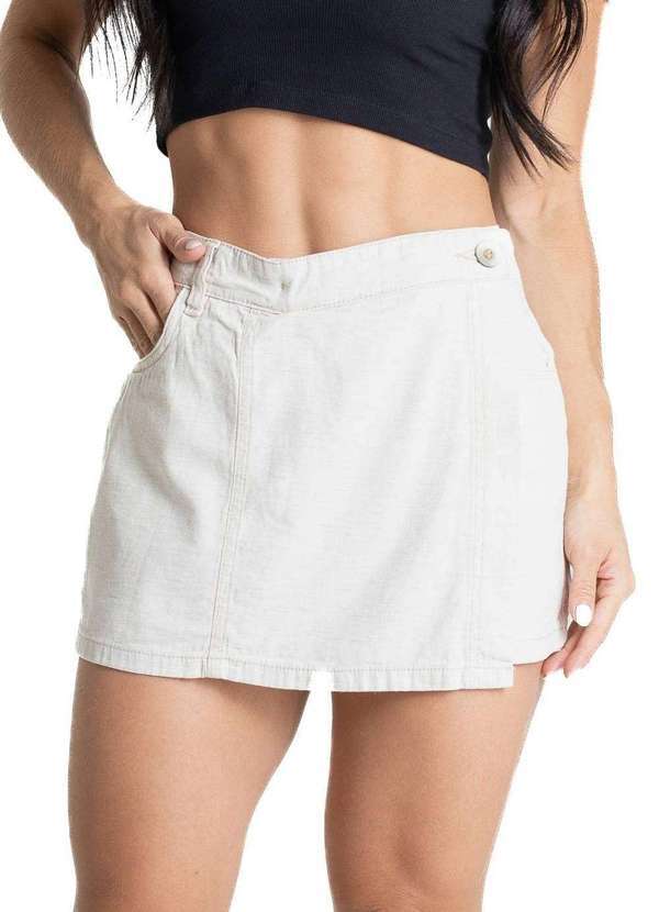 Vista 2 Shorts Saia Linho Sawary - 280335 Bege Sawary