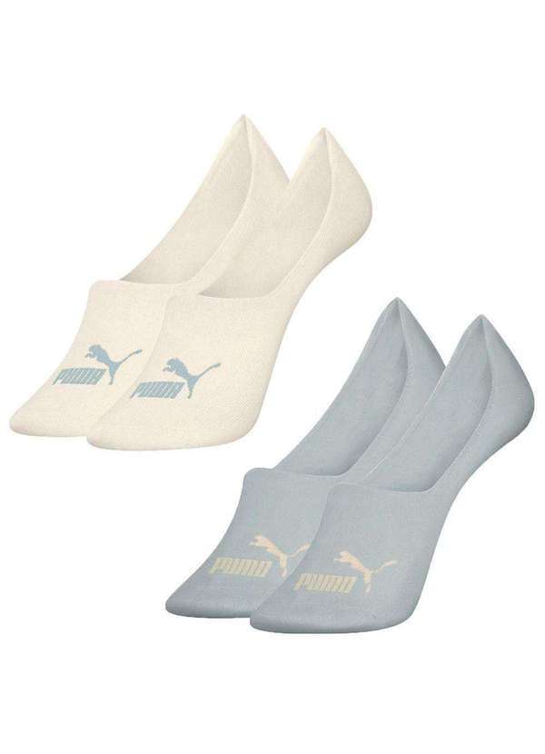Vista 2 Kit 2 pares de Meias Puma Sapatilha Invisível Feminina Verde Puma