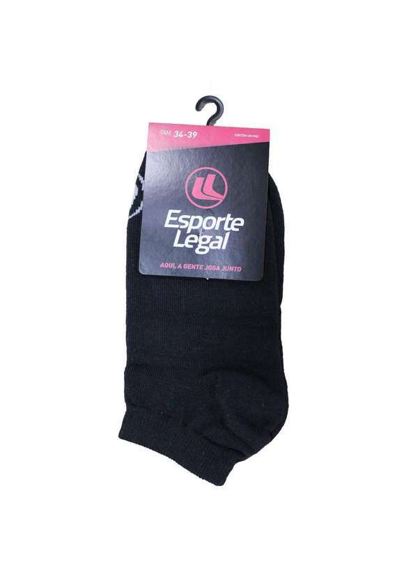 Meia Esporte Legal Invisível Feminina Preto