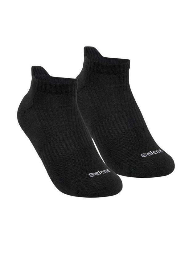 Vista 2 Meia Selene Performance Cano Curto Feminino Preto SELENE