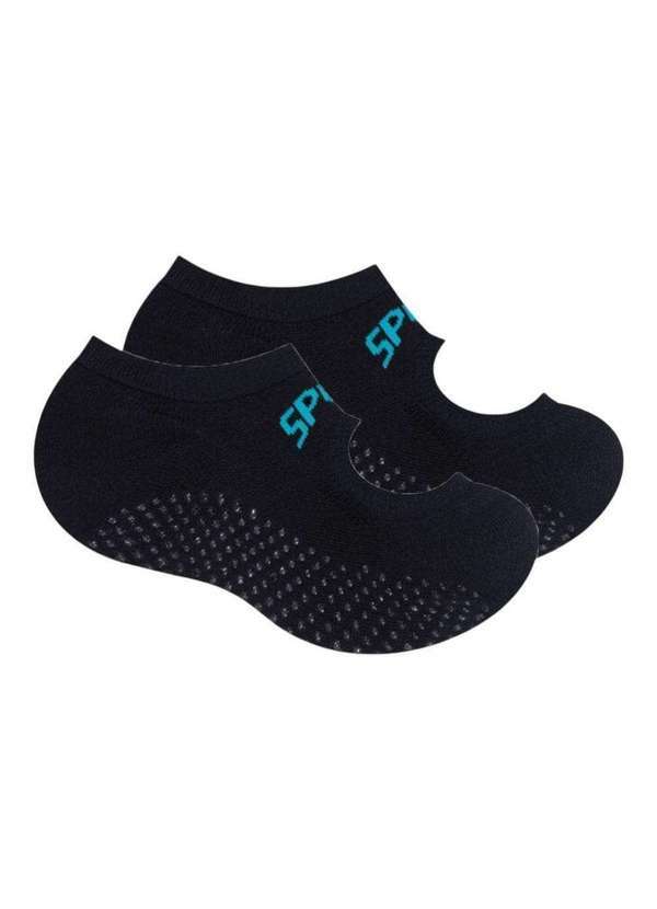 Vista 2 Meia Selene Sapatilha Pilates Antiderrapante Feminina Preto SELENE