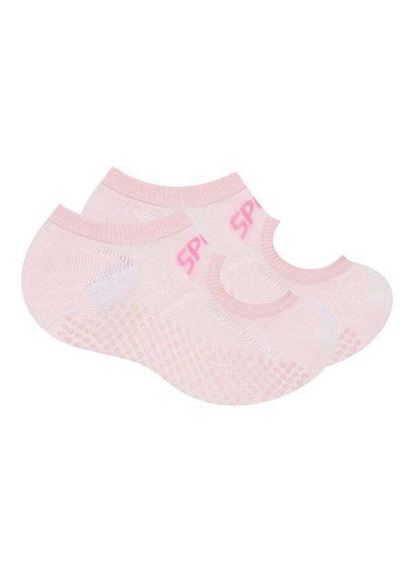Vista 2 Meia Selene Sapatilha Pilates Antiderrapante Feminina Rosa SELENE