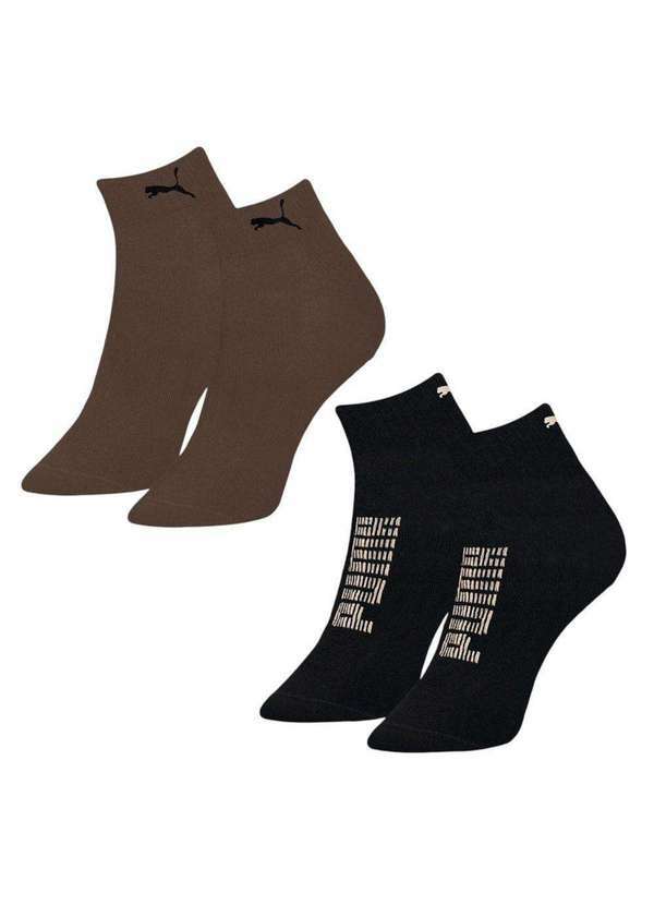 Vista 2 Kit 2 pares de Meias Puma Esportiva Masculina Preto Puma