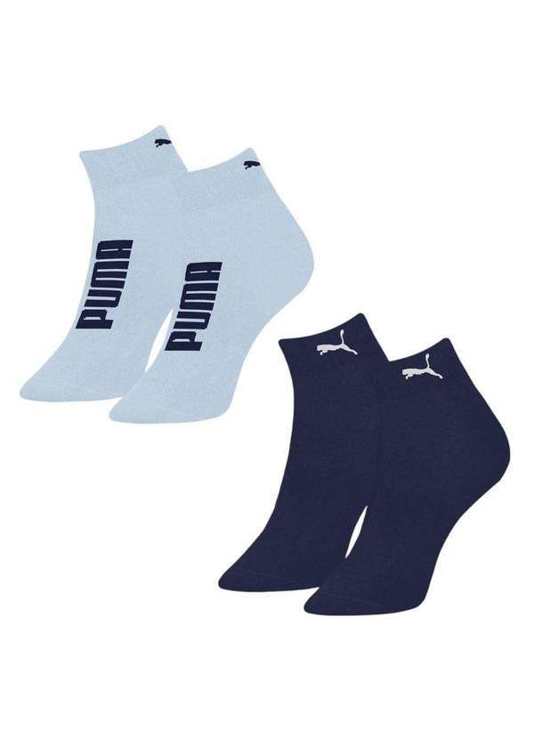 Vista 2 Kit 2 pares de Meias Puma Esportiva Masculina Azul Puma