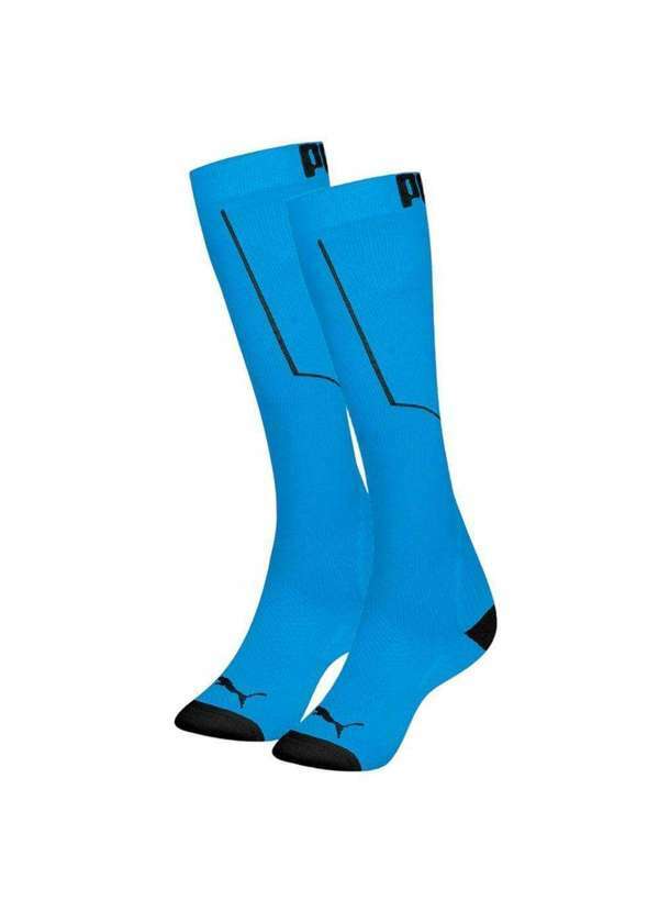 Vista 2 Meia Puma Cano 3/4 Esportiva Masculina Azul Puma