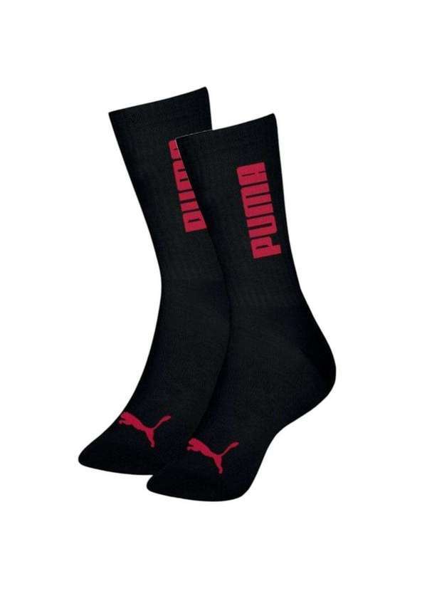 Vista 2 Meia Puma Esportiva Cano Longo Masculina Preto Puma