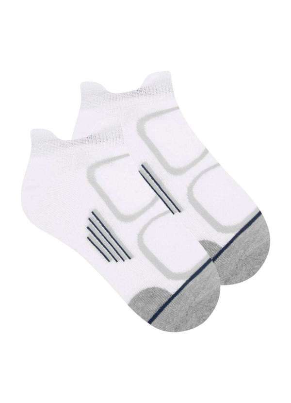 Vista 2 Meia Sapatilha Selene Esportiva Performance Masculina Branco SELENE