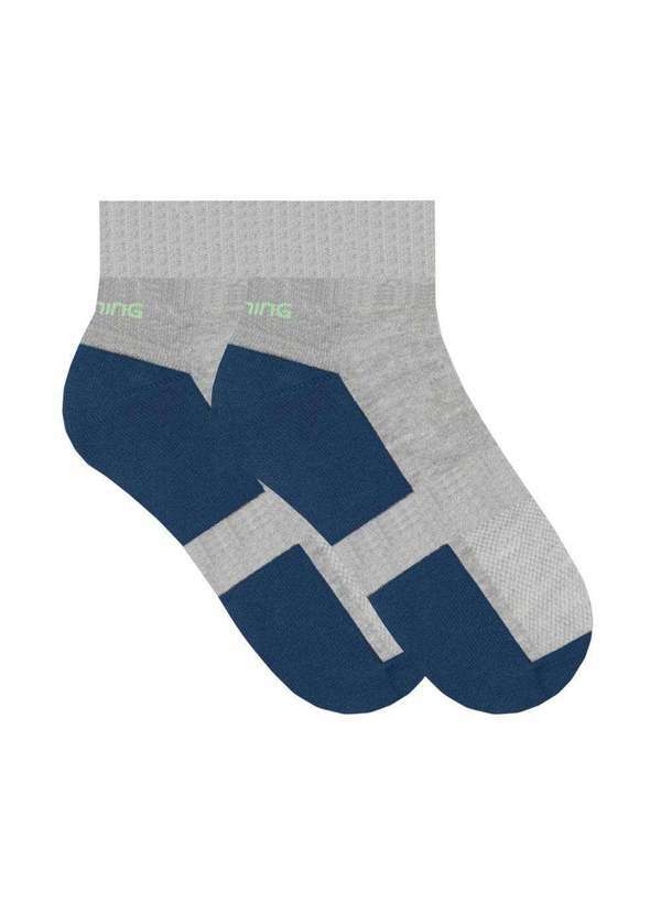 Vista 2 Meia Selene Esportiva Cano Baixo Masculina Cinza SELENE