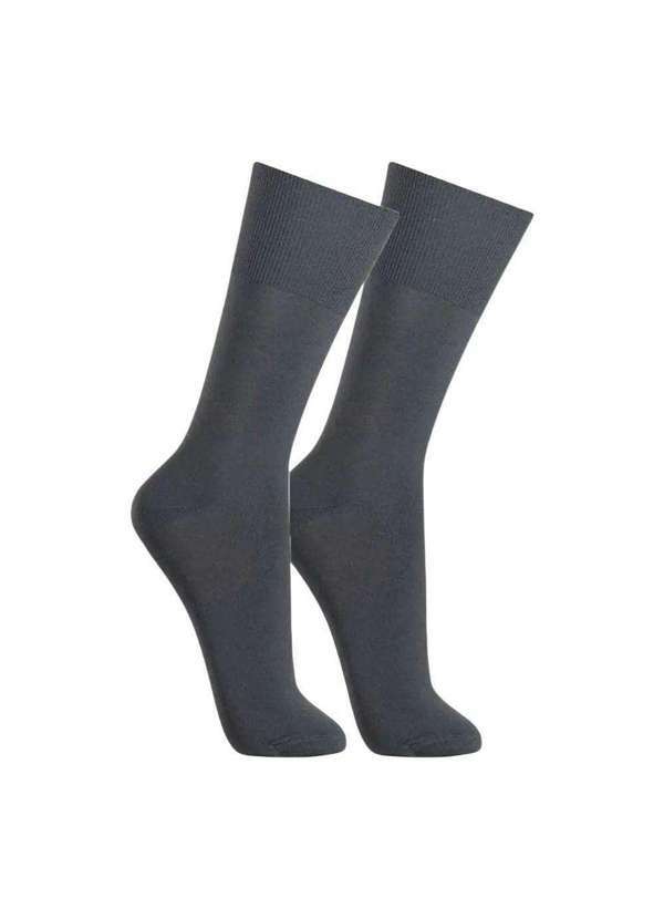 Vista 2 Meia Social Selene Clássica Masculina Cinza SELENE