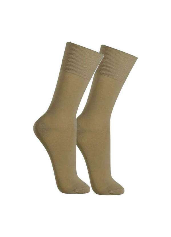 Vista 2 Meia Social Selene Clássica Masculina Bege SELENE