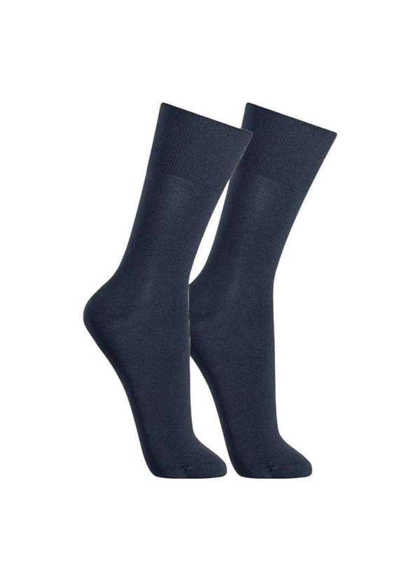 Vista 2 Meia Social Selene Clássica Masculina Azul SELENE