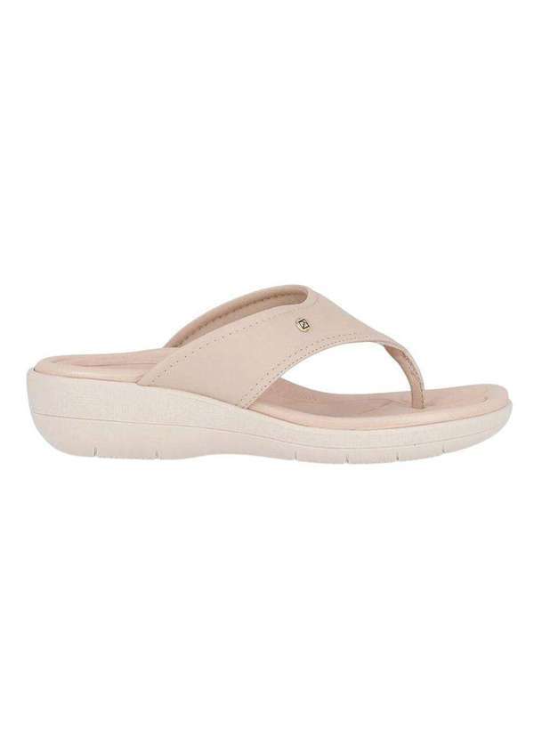 Vista 2 Chinelo Piccadilly Fascite Anabela Feminino Bege Piccadilly