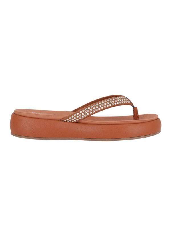 Vista 2 Chinelo Piccadilly Sol Salto Anabela Médio Feminino Marrom Piccadilly