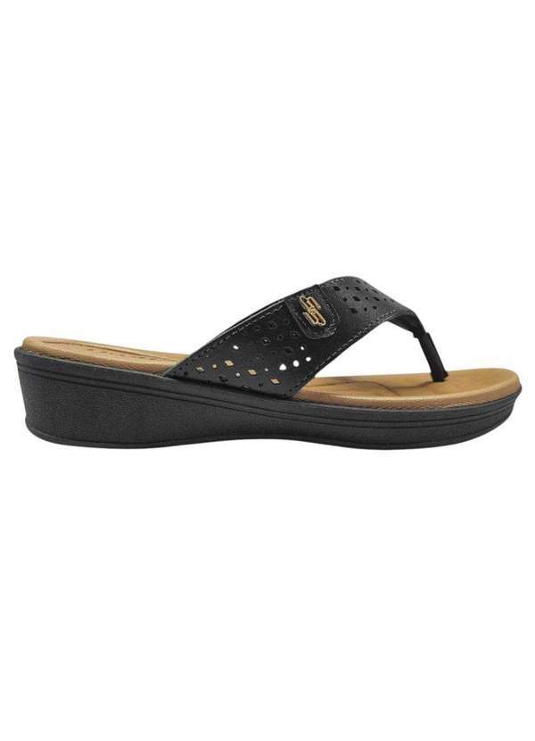 Vista 2 Chinelo Usaflex Anabela Feminino Preto Usaflex
