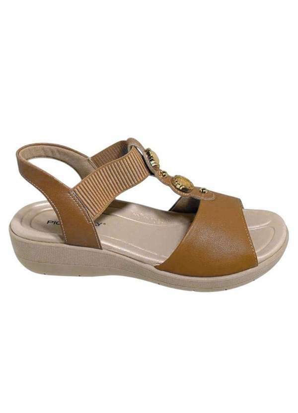 Vista 2 Sandália Piccadilly Camila Salto Anabela Feminino Marrom Piccadilly