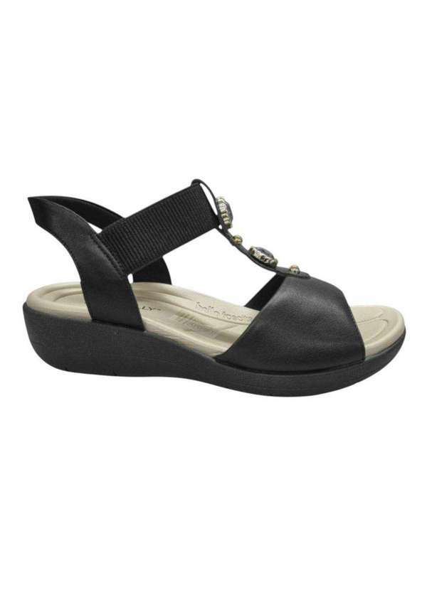 Vista 2 Sandália Piccadilly Camila Salto Anabela Feminino Preto Piccadilly