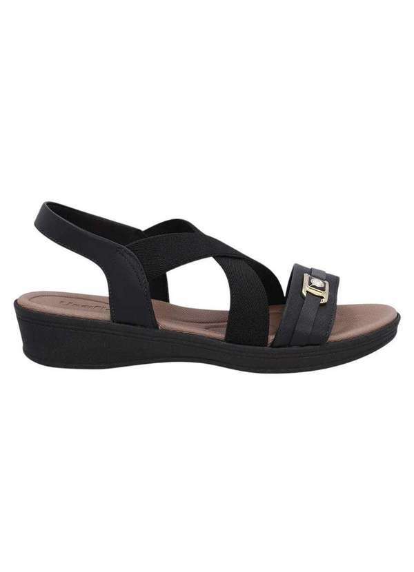 Vista 2 Sandália Usaflex Elástico Feminina Preto Usaflex
