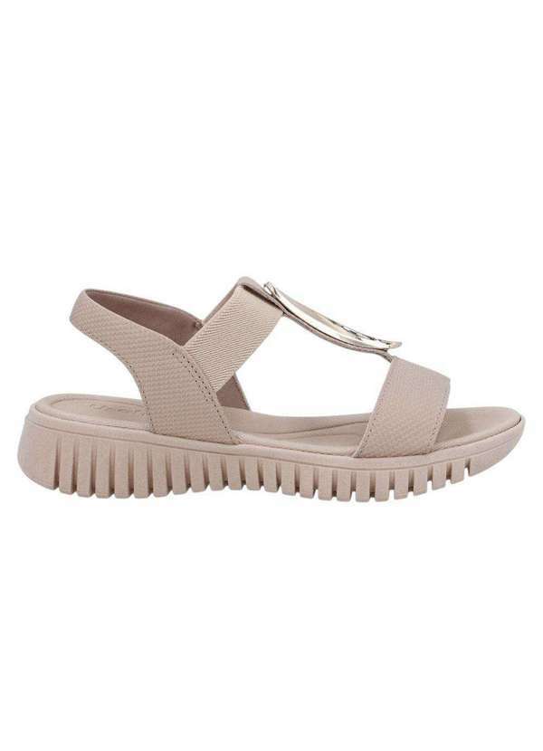 Vista 2 Sandália Usaflex Enfeite Dourado Feminina Nude Usaflex