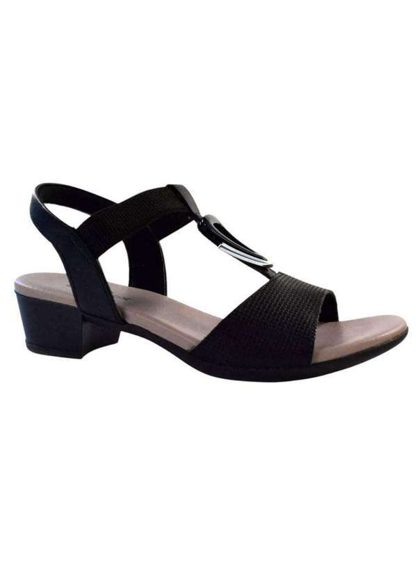 Vista 2 Sandália Usaflex Salto Bloco Feminina Preto Usaflex