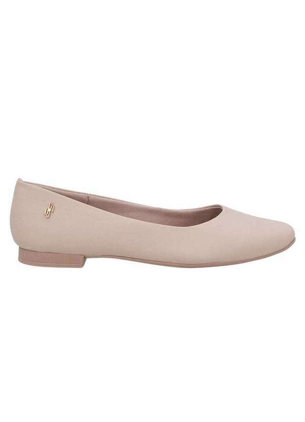 Vista 2 Sapatilha Usaflex Bico Quadrado Feminina Bege Usaflex