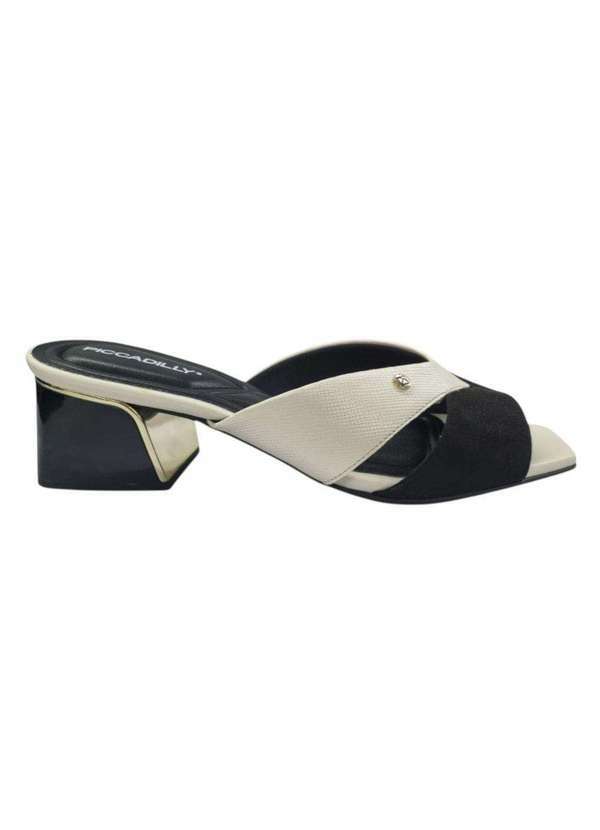 Vista 2 Tamanco Piccadilly Renee Salto Médio Feminino Preto Piccadilly