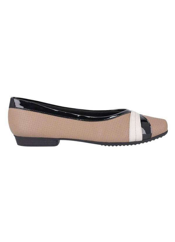 Vista 2 Sapatilha Piccadilly Raquel Salto Baixo Feminino Nude Piccadilly