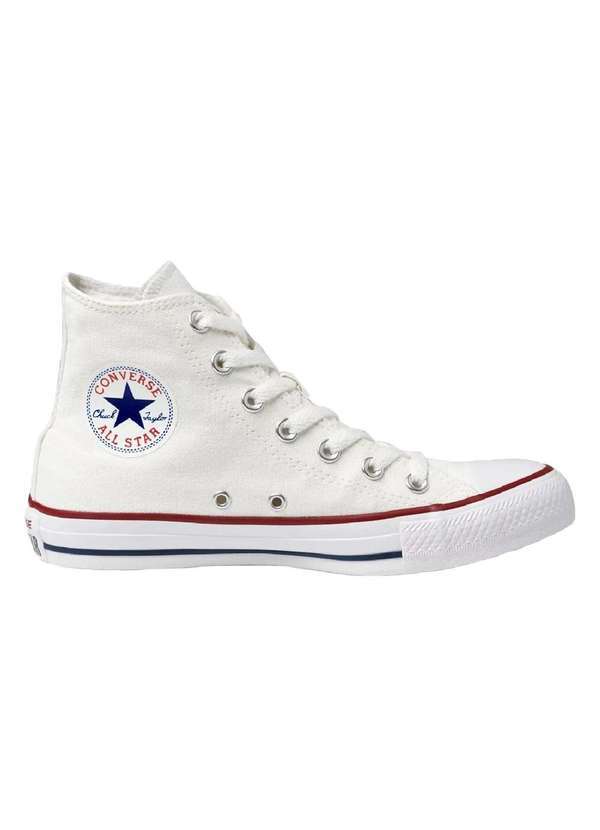 Vista 2 Tênis Converse All Star Chuck Taylor Hi Unissex Branco Converse