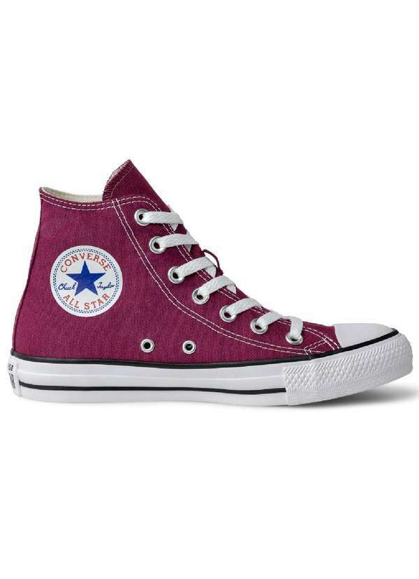 Vista 2 Tênis Converse All Star Chuck Taylor Hi Unissex Vermelho Converse