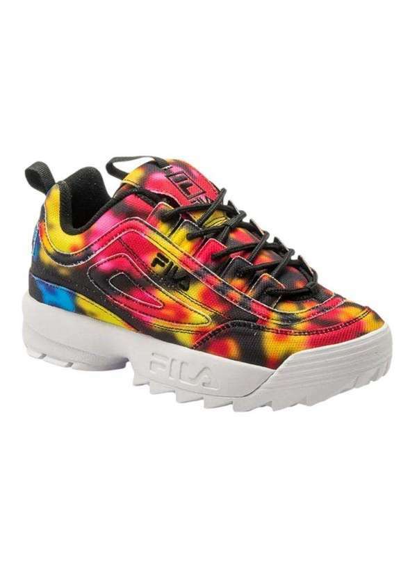 Vista 2 Tênis Fila Disruptor Ii Dark Tie Dye Feminino Amarelo Fila