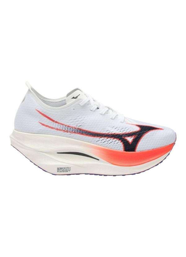 Vista 2 Tênis Mizuno Wave Rebellion Pro 3 Feminino Branco Mizuno