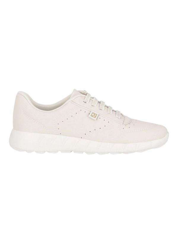 Vista 2 Tênis Piccadilly Fabi Rasteira Feminino Bege Piccadilly