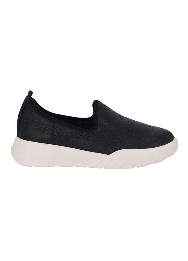 Vista 2 Tênis Piccadilly Fascite Anabela Feminino Preto Piccadilly