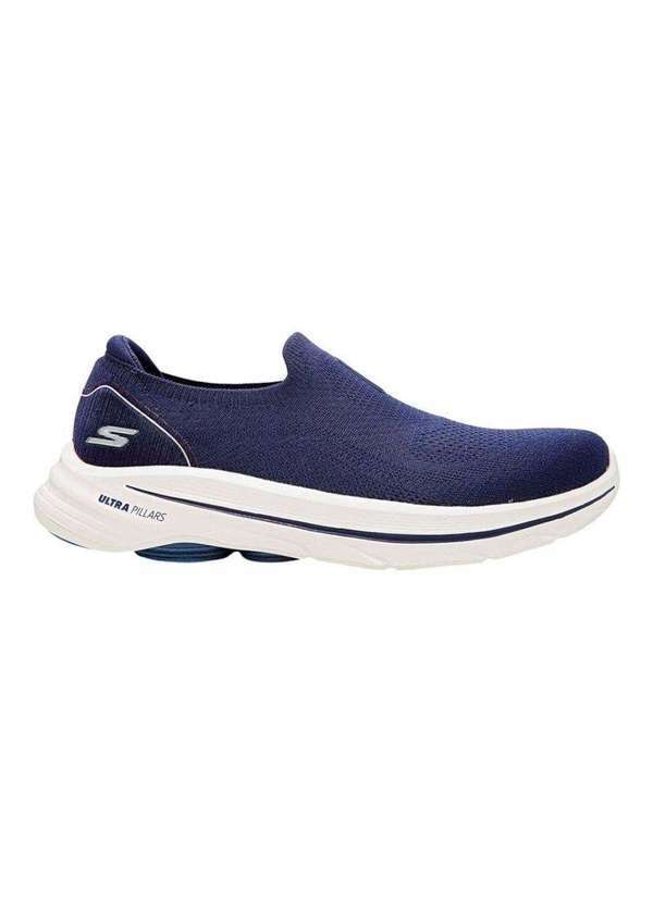 Vista 2 Tênis Skechers Go Walk 8 Aleena Feminino Azul Skechers
