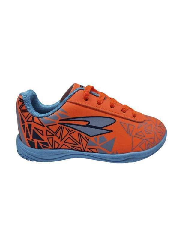 Vista 2 Chuteira Futsal Dray Drayzinho Infantil Laranja Dray